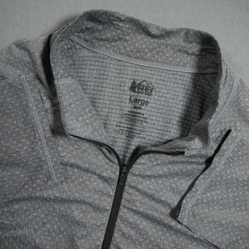 REI Co-op Waffle Knit Layer 1/4 Zip Men Pullover L Hiking Trail Camping